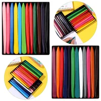 6/12/24/36 Colors Non Dirty Hand Washable Triangular Plastic Crayon Student Oil Painting Stick Early Childhood Education Tools 1