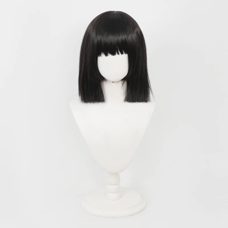 Parrucca cosplay nera resistente al calore in capelli sintetici per Halloween, carnevale, feste, per donne e uomini, ispirata al gioco anime Limbus Company Ryoshu. - immagine 2
