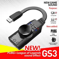 GS3 7.1 Channel USB Sound Card Adapter External Volume Adjustable for Windows