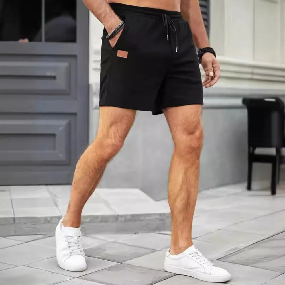 Invisible Open Crotch Outdoor Sex Summer Solid Color Shorts Men's Eroticism Fitness Sweatpants Trend Casual Running Beach Pants