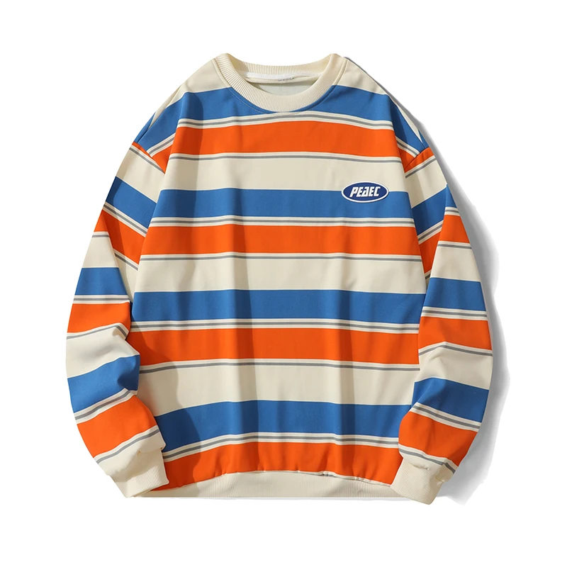 Striped sweatshirt  spring new youth popular casual loose sports sweatshirt men's clothing
