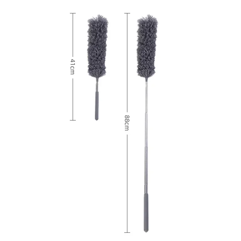 Electrostatic Dust Duster Telescopic Flexible Stainless Steel Microfiber Dust Brush Cleaning Duster