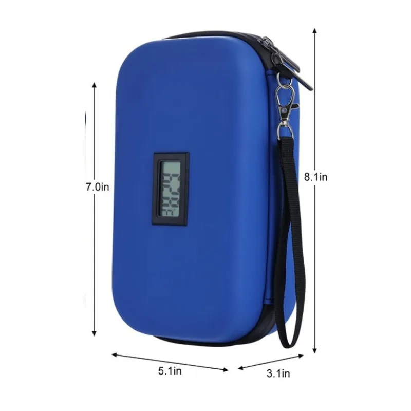 Large Insulin Cooler Travel Case Insulin Cooler Bag Temperature Display Heat Insulation for Diabetic Supplies Medicine Storage 6