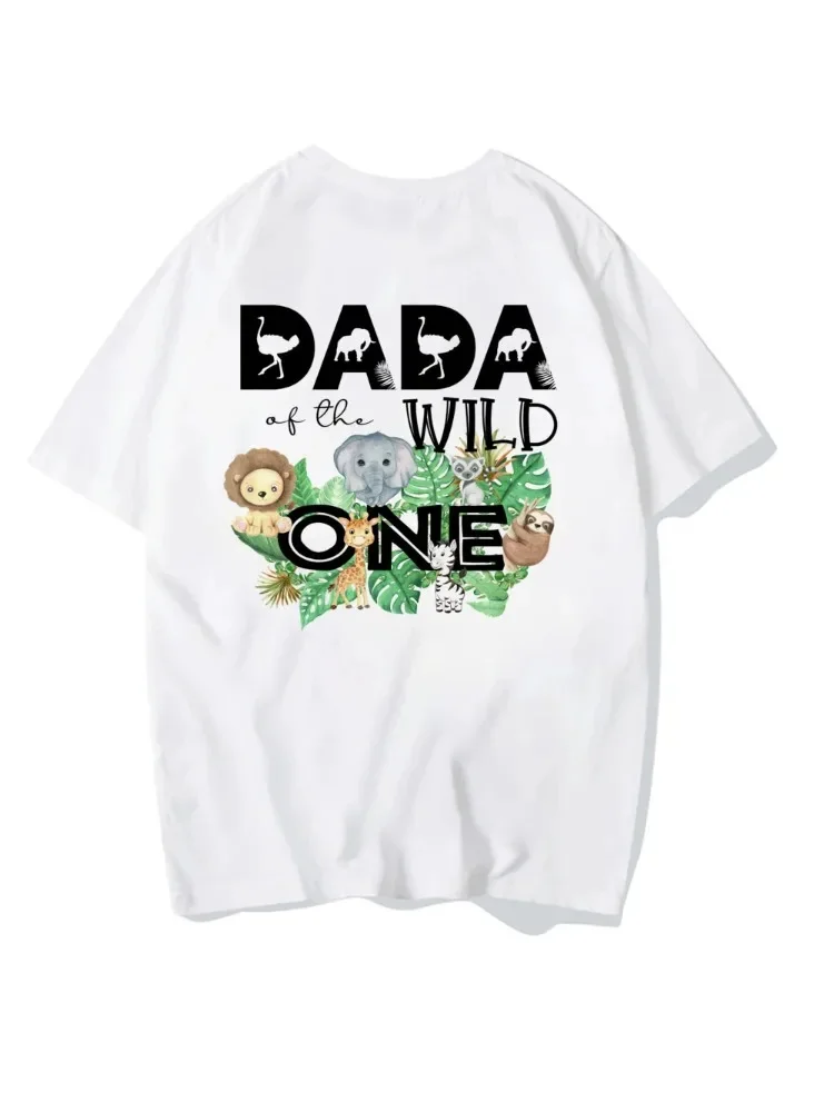 Safari Jungle Family Matching Tshirt Birthday Boy Party Clothes Personalized Funny Zoo elephant/sloth/lion Print T Shirt 3