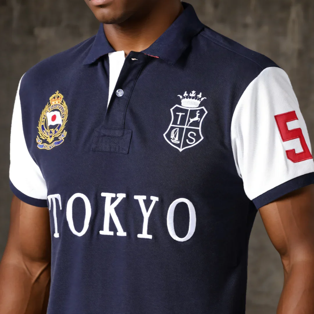 Classic Tokyo Men's Polo Shirt Handsome Good Quality Cotton