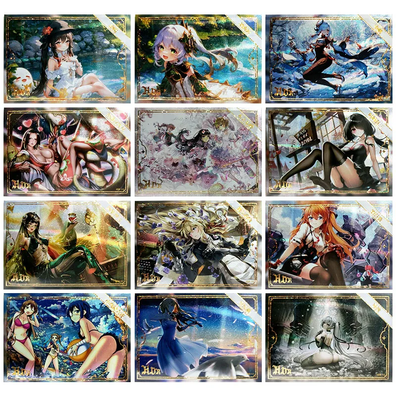 

Anime Goddess Story Rare HDR Refractive Flashcards Hu Tao Nahida Kamisato Ayaka Toys for boys Collectible Cards Birthday Gifts