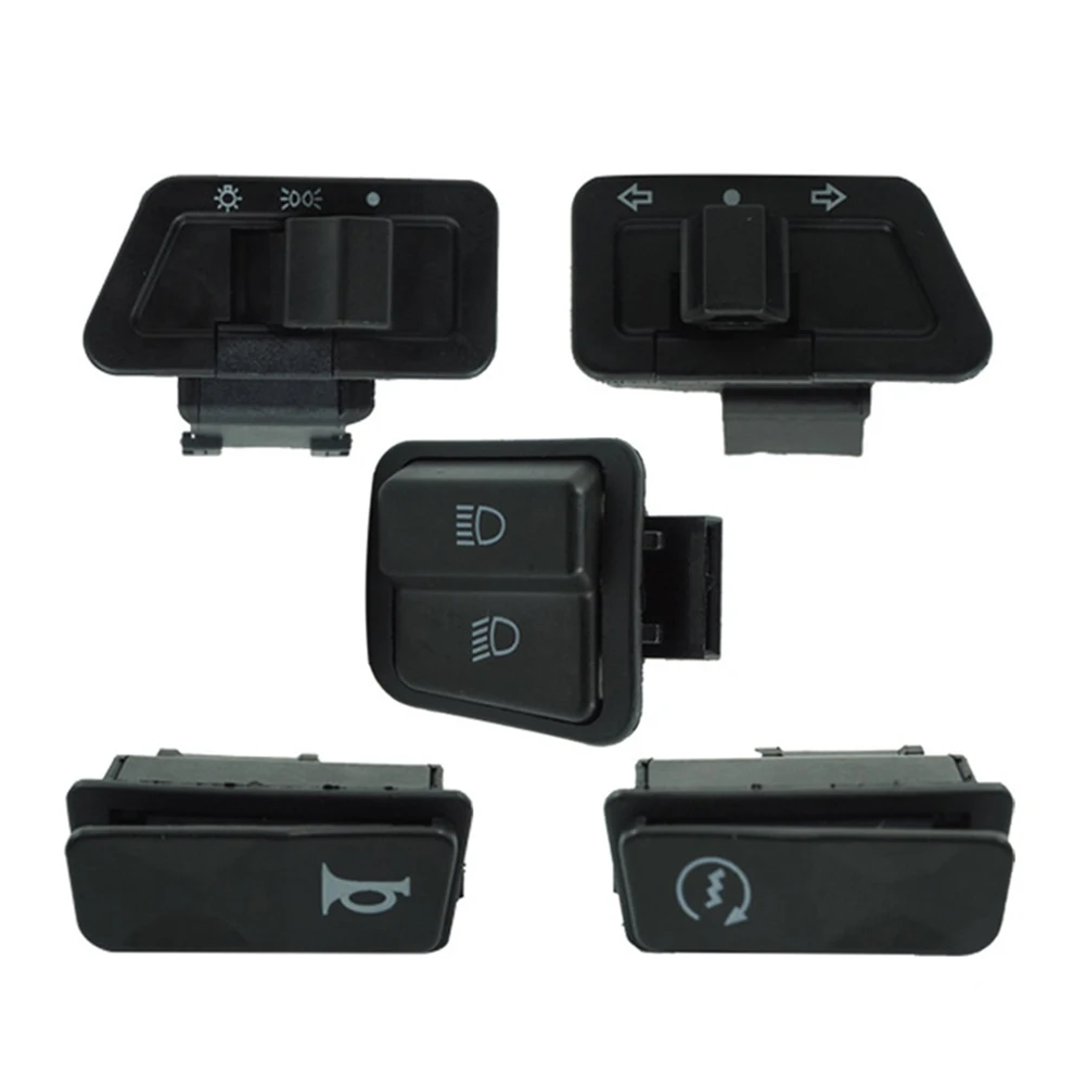 

5 Pcs For Universal Motor Switch Switch Button Kit Black Easy Installation Easy To Use Nice Qulity Easy Install