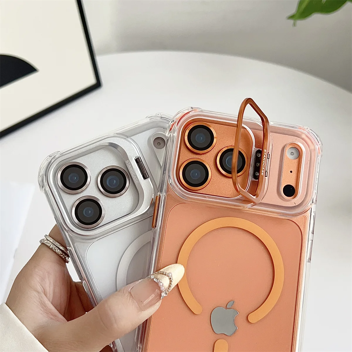 Magnetic Clear Phone Case with Magsafe Compatibility and Lens Protector