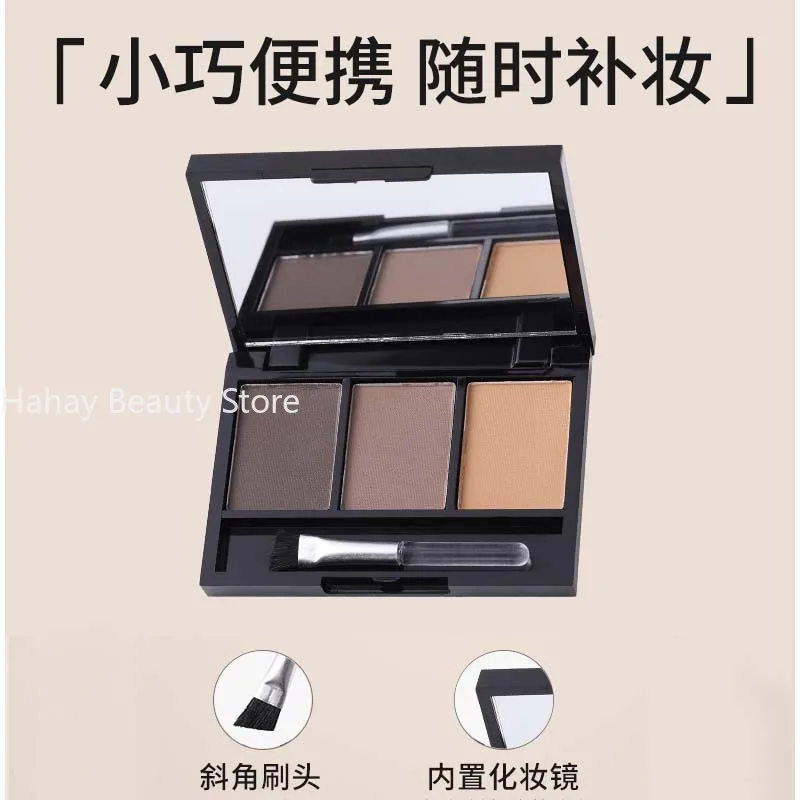 Professional Eyebrow Powder Shadow Palette 3 Colors with Soft Brush and Mirror