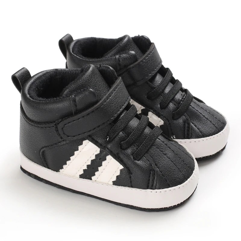 Black Fashion Casual Shoes Newborn Boys And Girls Non Slip First Walkers Infants Toddlers Comfortable Crib Shoes Kids Sneaker 2