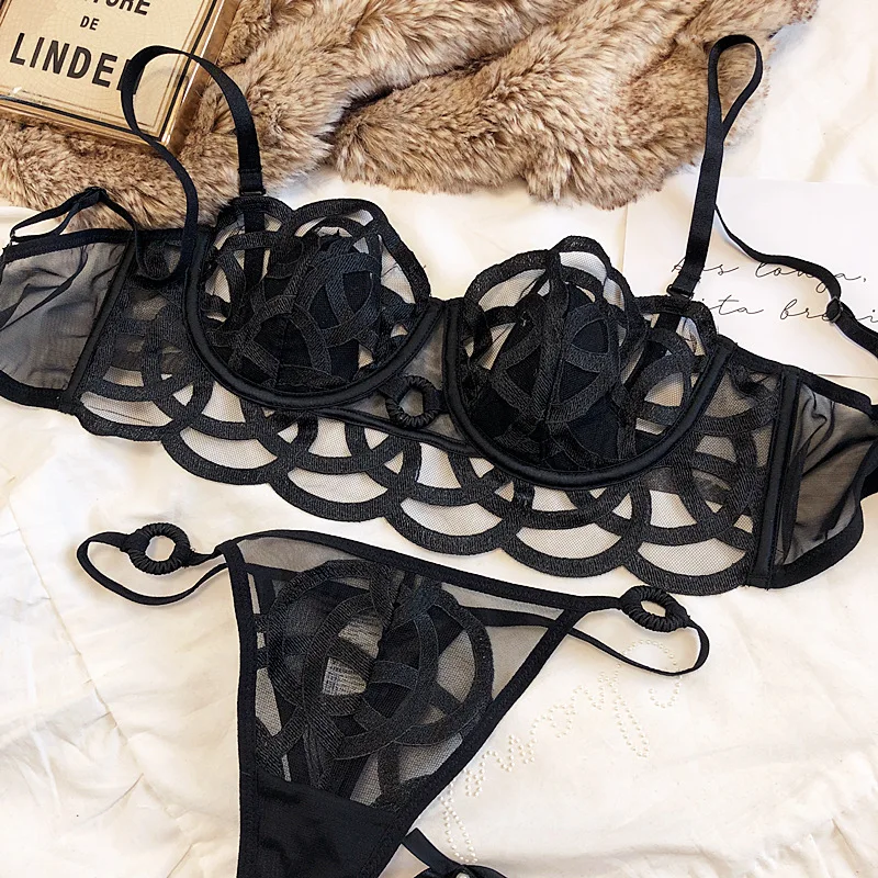 Black Thong Set
