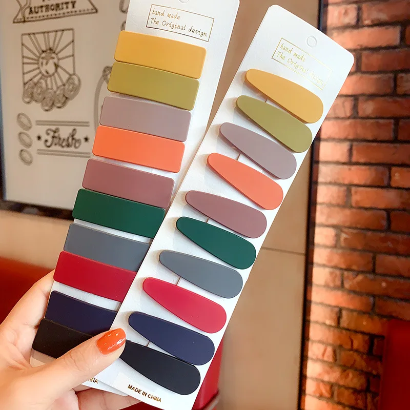 Hairpin Korean Simple Bb Clip Bangs Headdress Macaron Girl Hair Accessories Set Metal Hair Claws Ladies Hairgrip Headwear