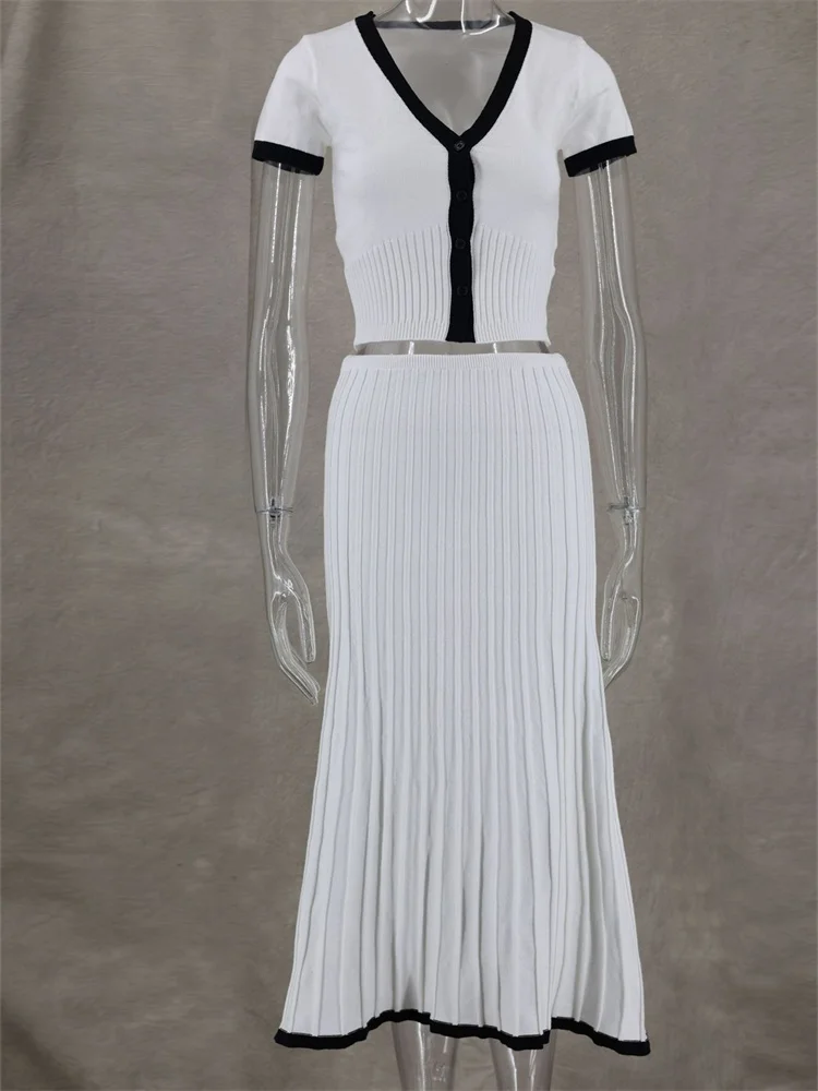 Wmstar Two Piece Sets Women Wholesale Dress Sets Elegant Summer Casual Zipper Top Fashionable for Commuting Matching Suit 2025