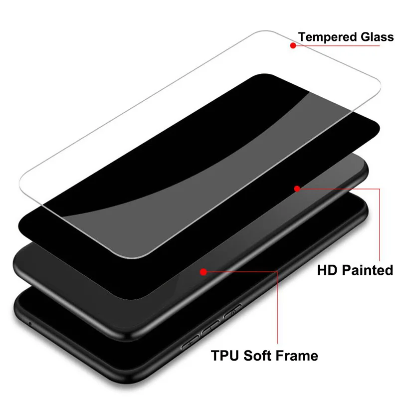 Premium 9H Tempered Glass Phone Case - Durable Hard Shell Back Cover