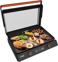 22-Inch Electric Griddle - 1200W Non Stick Ceramic Titanium Coated Stainless Steel Tabletop Griddle with EZ-Touch Control Dial 1
