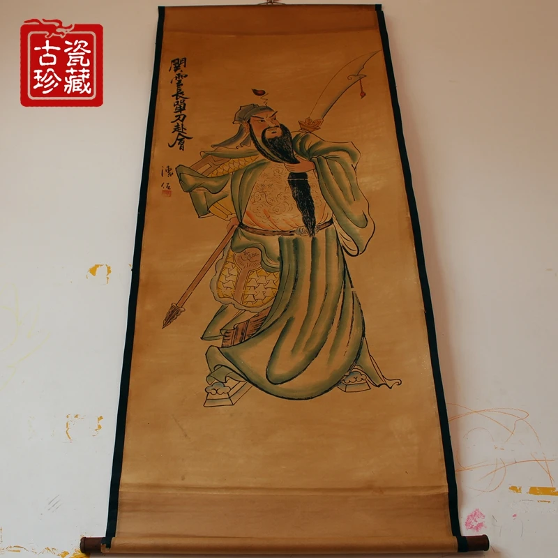 

Hand-painted Chinese paintings,Guan gong of the Qing Dynast in China,free shipping