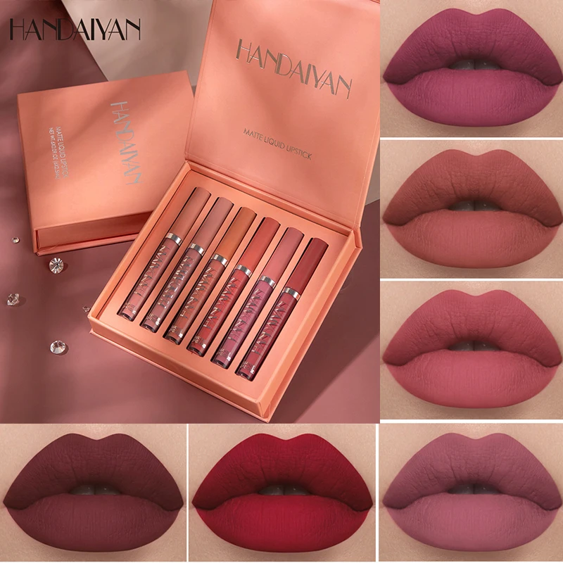 HANDAIYAN Matte Liquid Lip Gloss Lip Makeup Lip Glaze Waterproof Lip Gloss Set