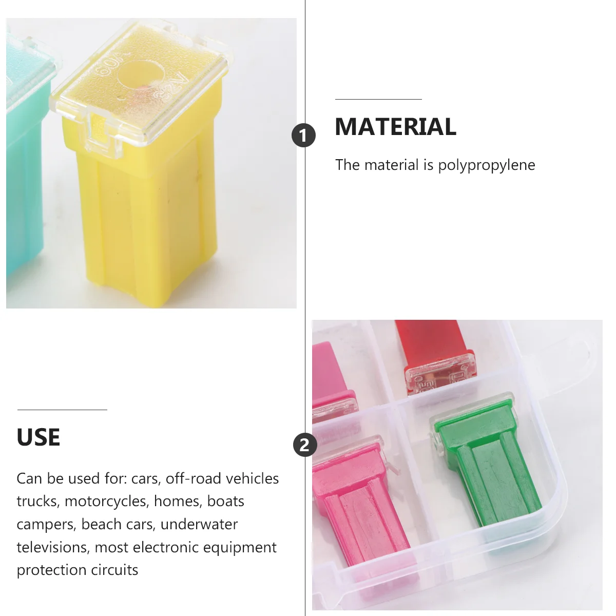Car Fuse Jcase Fuse Box Shaped Low Tall Profile Assortment 10Pcs 20A 30A 40A 50A 60A Automotive Parts
