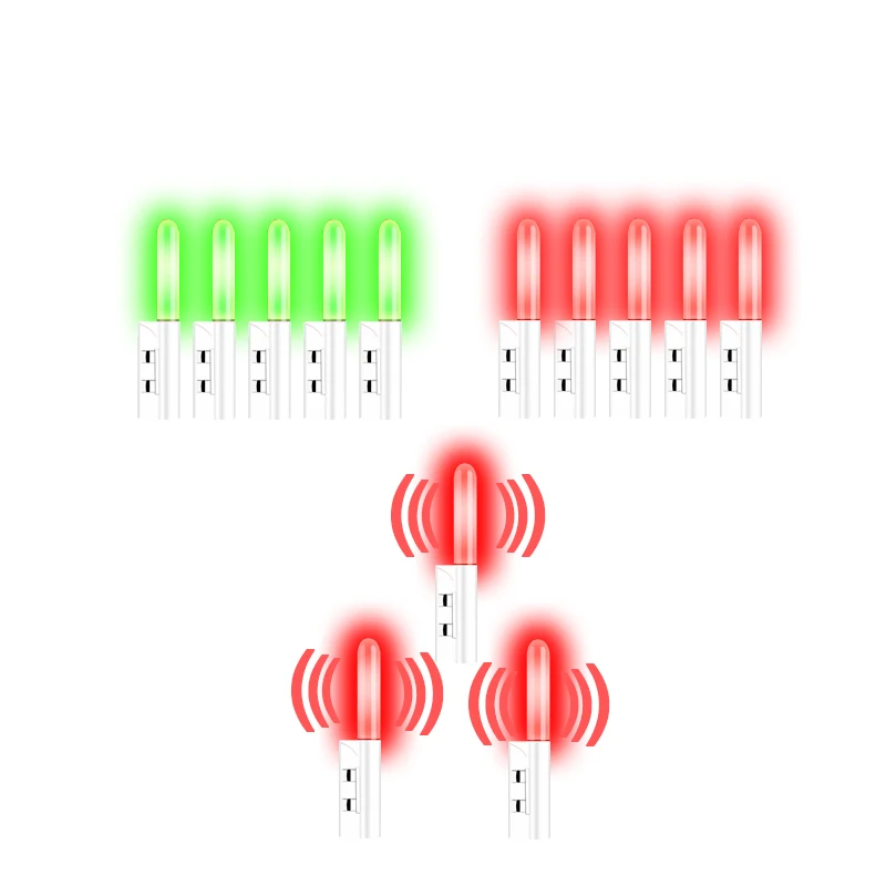 전자 야간 낚싯대 조명, 중력 감지 폭발 플래시, 고감도 방수 바다 낚싯대 조명, 3 개, 5 개 세트, 신제품 