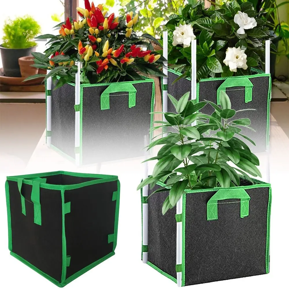 Description Picture 2 of itemBreathable 4/5/7/10 Gallon Grow Bags Square Non-woven Fabric Felt Flowerpot Anti-corrosion Gardening Tools Nursery Pots Farm