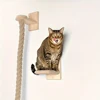 1 Piece Wall-mounted Cat Climbing Rope Solid Wooden Pedals And  Sisal Rope Kitten Training Claw Grinding Indoor Cat Furniture 2