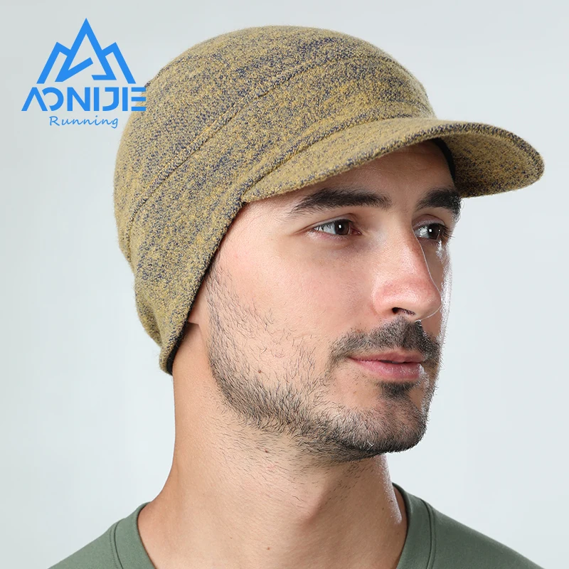 

AONIJIE M33 Unisex Warm Wool Knitted Hat Short Brim Baseball Cap Soft Equestrian Cap Protect Ear Fall Winter For Running Hiking