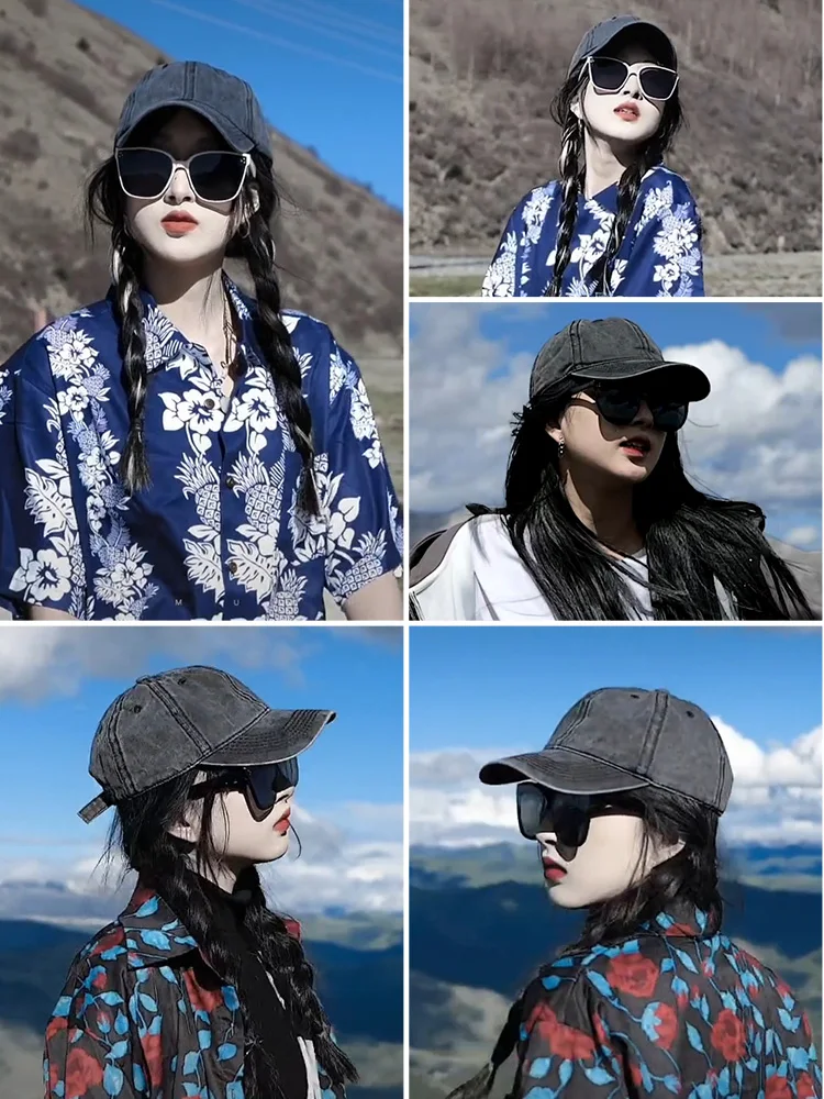 Baseball Cap Baseball Cap Women Men Hat Vintage Washed Cotton Soft Top Denim Cloth Dad Hat Casual Sport Trucker Cap Solid Color Adjustable
