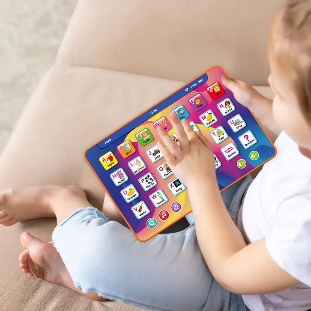 Childrens Learning Tablet 7-Inch Kids Smart Pad Ergonomic Alphabet Learning Preschool Learning Activities Touch & Learn Tablet