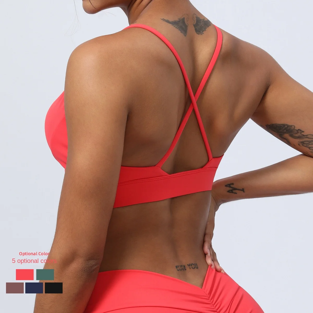 INS Star Blogger Recommends Gym Bra Big V-Neck Yoga Sports Bra Cross Strap Shockproof Running Fitness Sports for Women