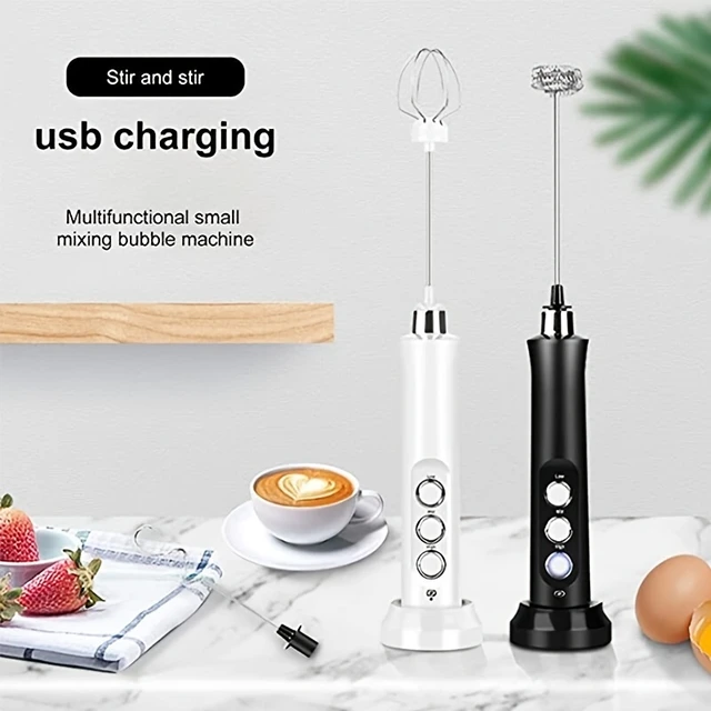 3-speed Electric Milk Frother Handheld Milk Frother USB Rechargeable Coffee  Machine Mini Milk Froth Drink Mixer - AliExpress