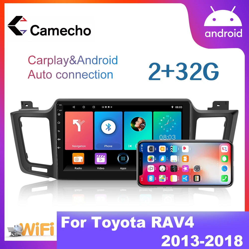 

Автомагнитола Camecho для Toyota RAV4 2013-2018, 2 Din, Android 11