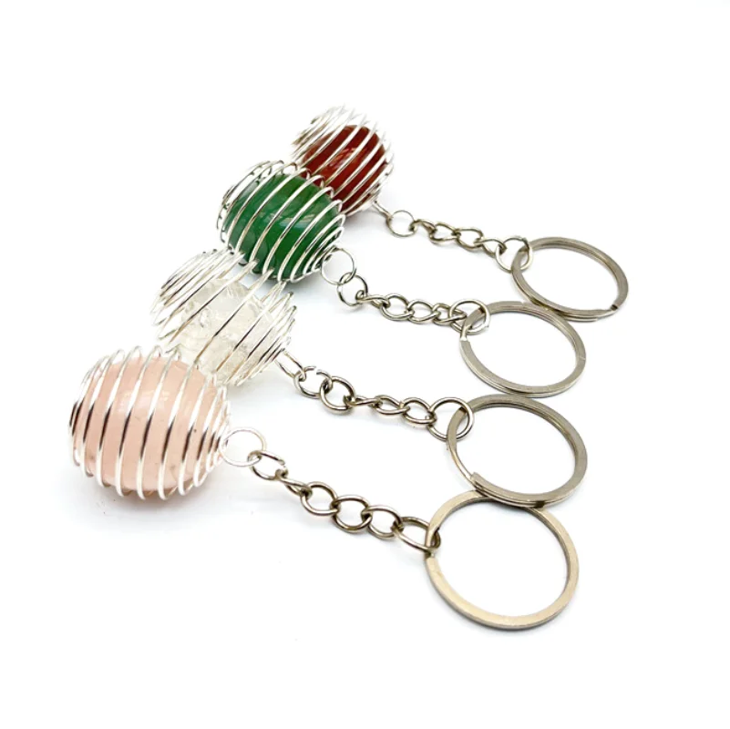 

20pcs Natural Rough Raw Ore Stone Keychain Crystal Quartz Women Men Car Key Ring Holder Mineral Keyring Jewelry