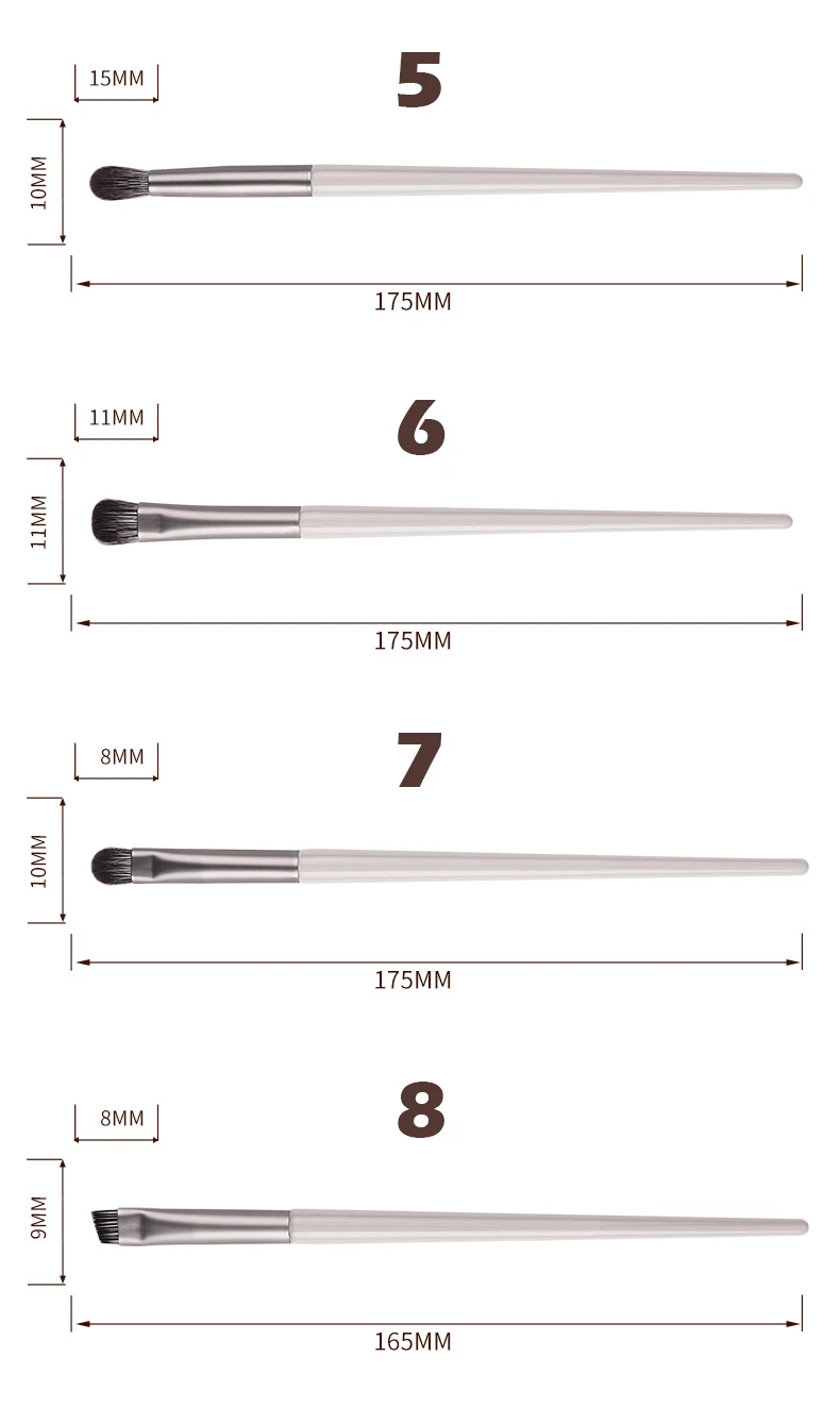 Description Picture 6 of item9 Pieces White Makeup Brush Set, Soft Foundation Concealer Eyeshadow Brushes Kit Professional