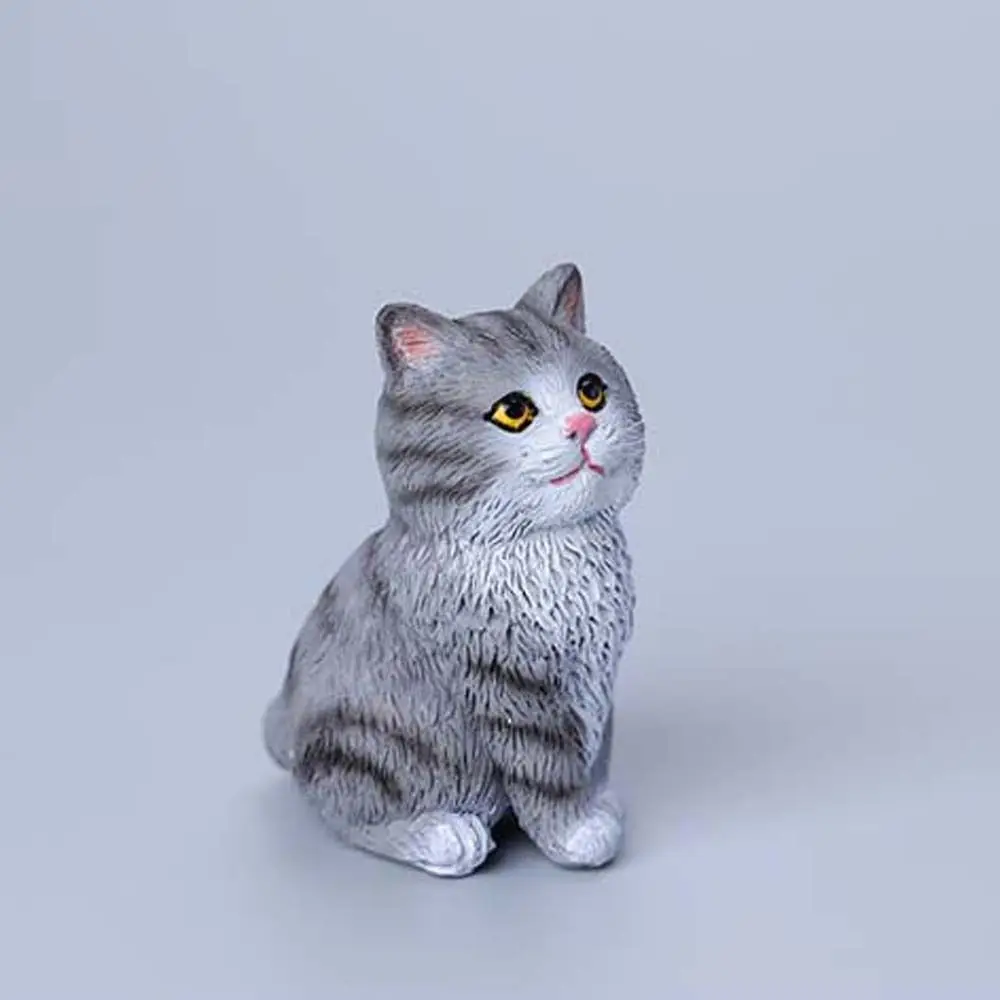 Creative Sitting Cat Ornament Simulation Cute Mini Cat Pet Model Resin Cartoon Cat Decoration Car Interior Decoration