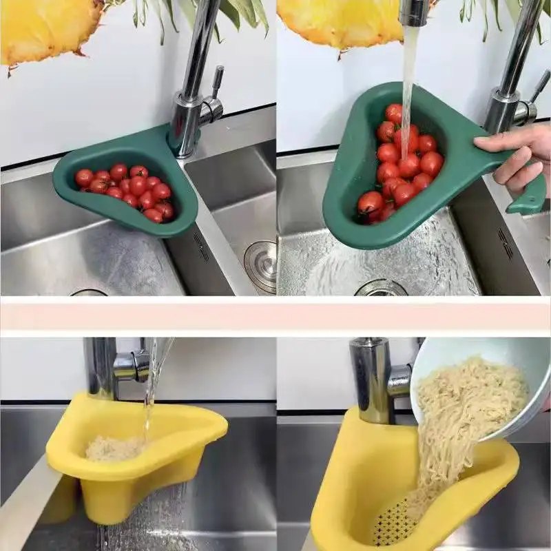 Drain basket kitchen water leftovers leftovers soup filter rack multifunctional hanging drain rack kitchen gadgets