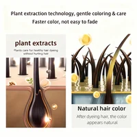 YUITIKUE Shampooing colorant pour cheveux bruns 100 ml - Formule d'extrait de plante, couvre les cheveux gris, couleur naturelle, sans dommage, soin 4 en 1 5