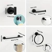 ชุดอุปกรณ์ห้องน้ำ 5 ชิ้น ติดผนัง สแตนเลส บาร์ผ้าเช็ดตัว แหวนผ้าเช็ดตัว ที่ใส่กระดาษชำระ ตะขอ อุปกรณ์ห้องน้ำ 3