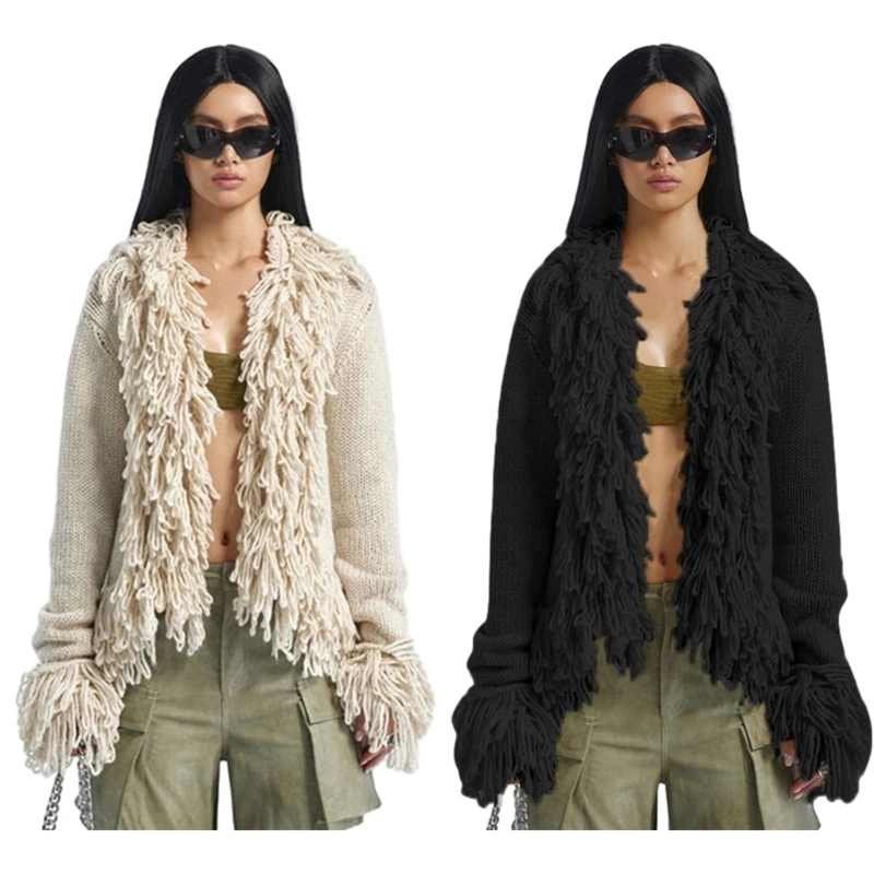 

Womens 2023 Fall Long Sleeve Open Front Cardigan Sweater Lightweight Casual Loose Fit Knitted Sweaters Outerwear Jackets