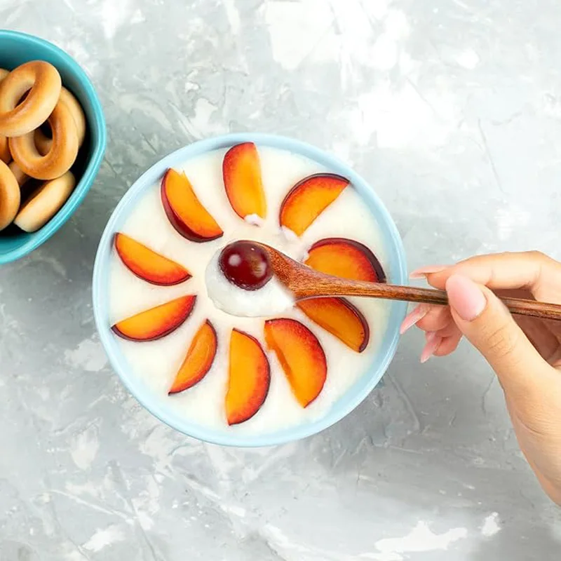 2Pc Wooden Tea Spoon Long Coffee Spoons Small Teaspoon Set Wood Multi-Purpose Stirring Tool for Coffee, Teaspoons Tableware