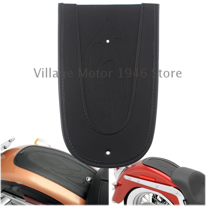 

Motorcycle Accessories Black Rear Fender Bib Cover Pad Flame Stitch Leather For Harley davidson Sportster XL 883 1200 2004-Up