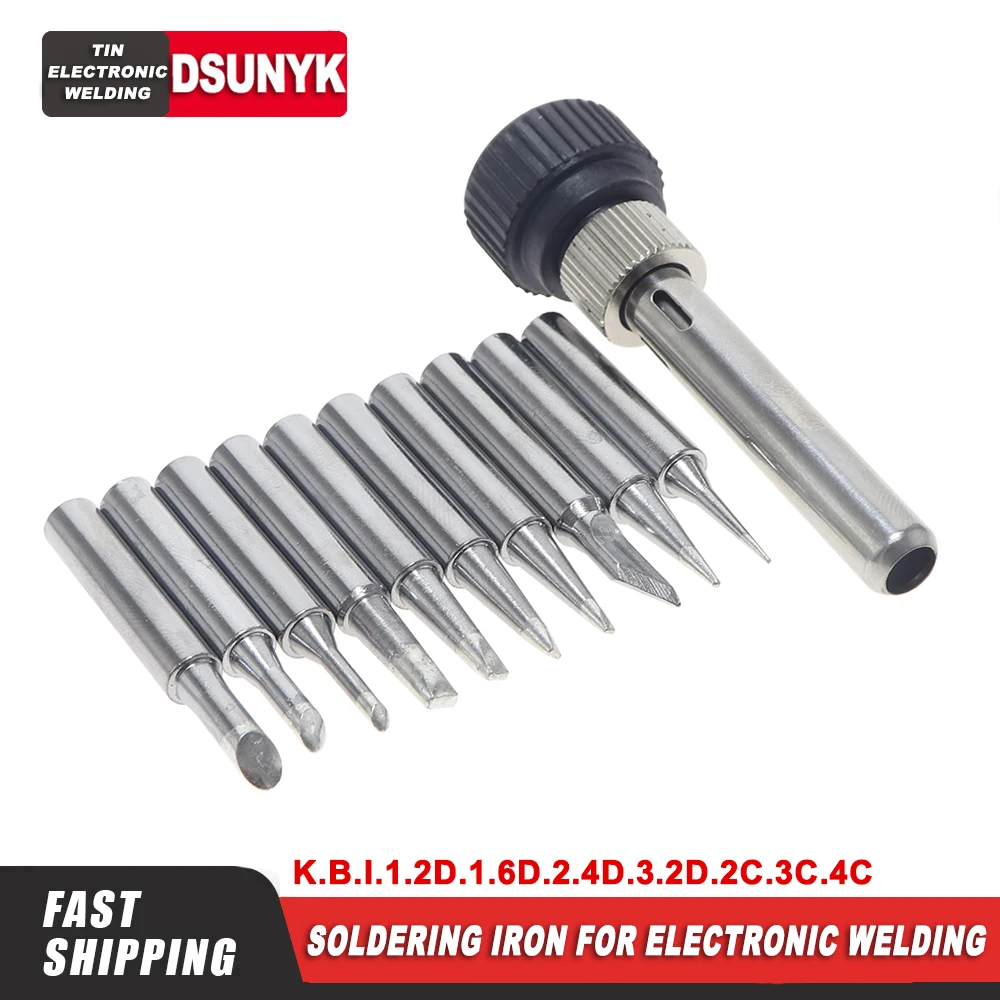 Soldering Iron Tips 10pcs/lot K/B/I/1.2D/1.6D/2.4D/3.2D/2C/3C/4C 900M-T For Rework Station