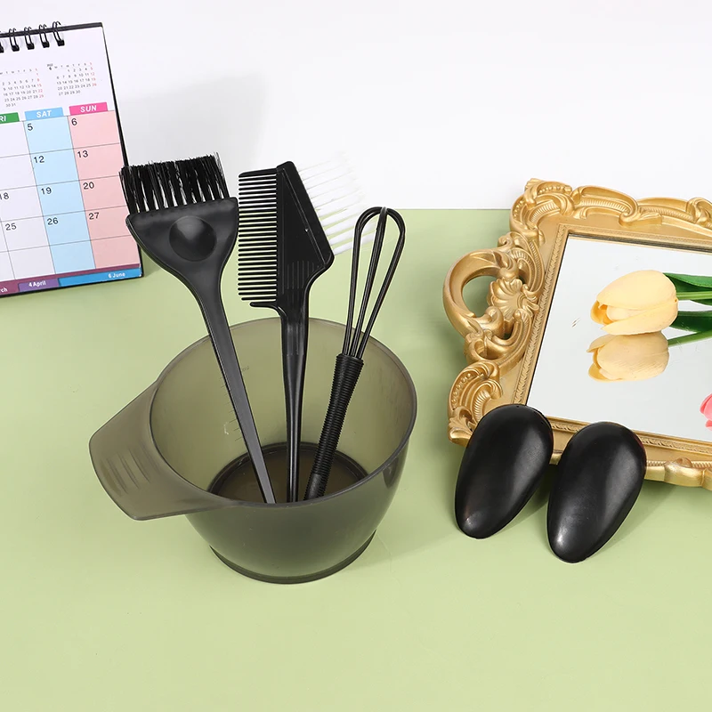 5 Stück Haar färbe bürste Schüssel Set mit Ohr kappen Misch stab Haar tönung Färben Färbung Applikator Pinsel Friseur Stil Zubehör – Detail 4