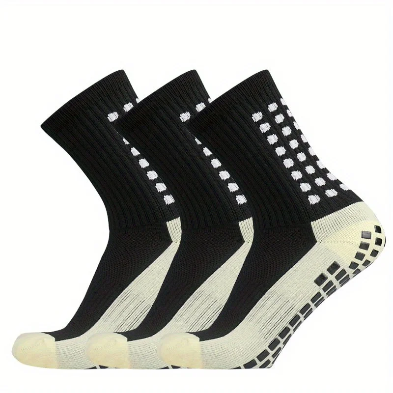 3 Pairs Multifunctional Professional Non-slip Silicone Football Socks Outdoor Breathable Training Sports Socks football socks