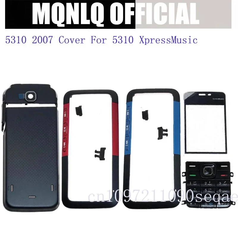 Nokia 5310 XpressMusic 2007 용 검정색 전체 하우징 전체 하우징 케이스 전면 프레임 배터리 뒷면 커버 영어 키패드 교체