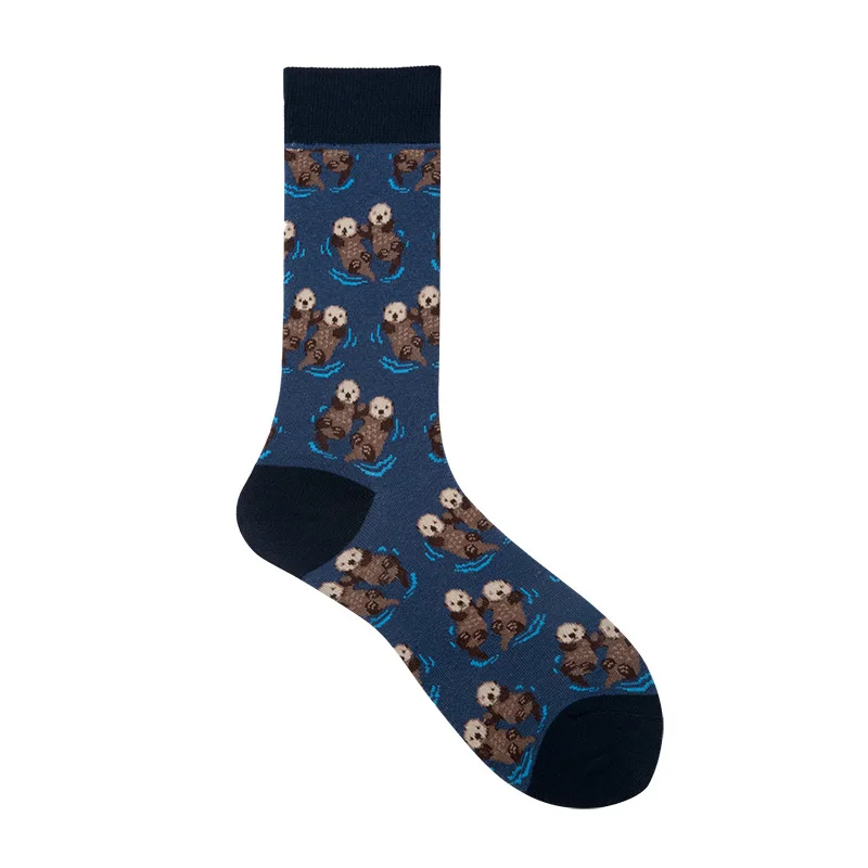New Personality Creative Socks with Shark Beard Pattern Men\'s Socks Mid-to-high Tube Tide Socks