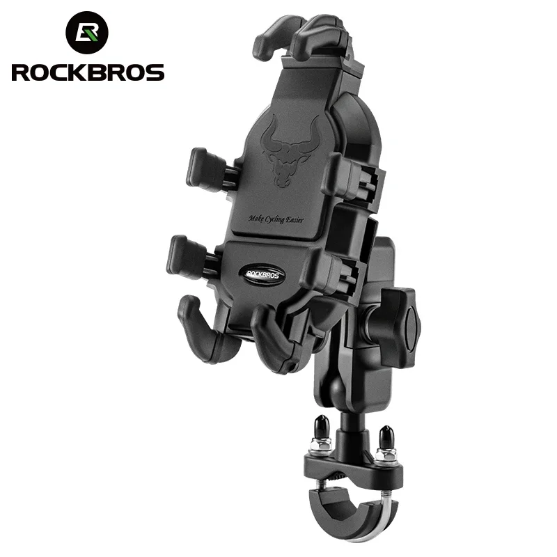 ROCKBROS Motorcycle Bike Phone Holder Adjustable with Shock Absorber Module Nonslip Bike Phone Stand