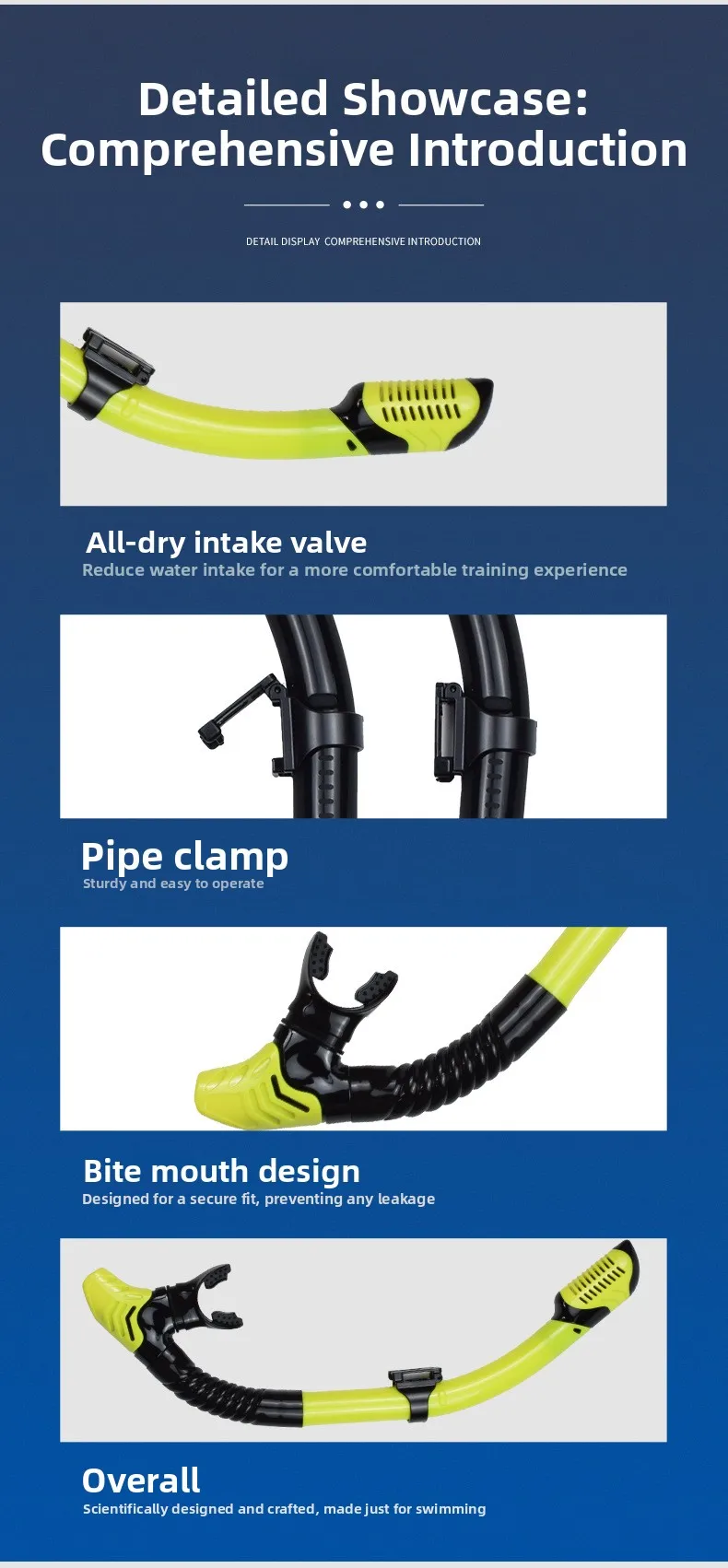 Mask Snorkel Fin Set Panoramic View Snorkel Mask Adjustable Dive Flipper Dry Top Snorkel and Travel Bag Snorkel Gear for Adults - Image 6