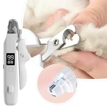 Professional Pet Nail Clipper Scissors With LED Light 2 in 1 Dog Cat Nail Clipper Grinder Low Noise Pet Toenail Clippers Supply 4