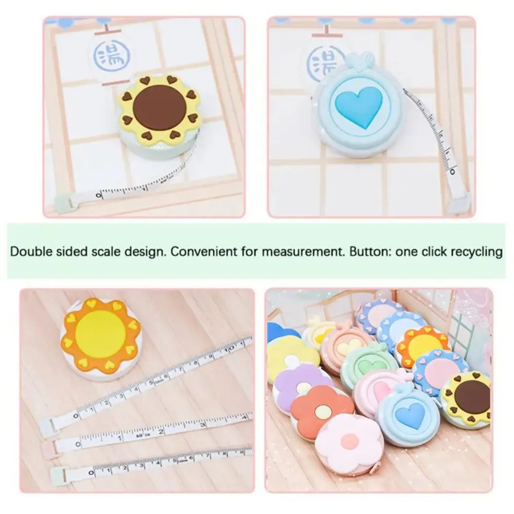 Tape Measure Measuring Tape Cute Cartoon Soft 1.5m Mini Double Scales Retractable Rulers Portable for Body Fabric Sewing Tailor