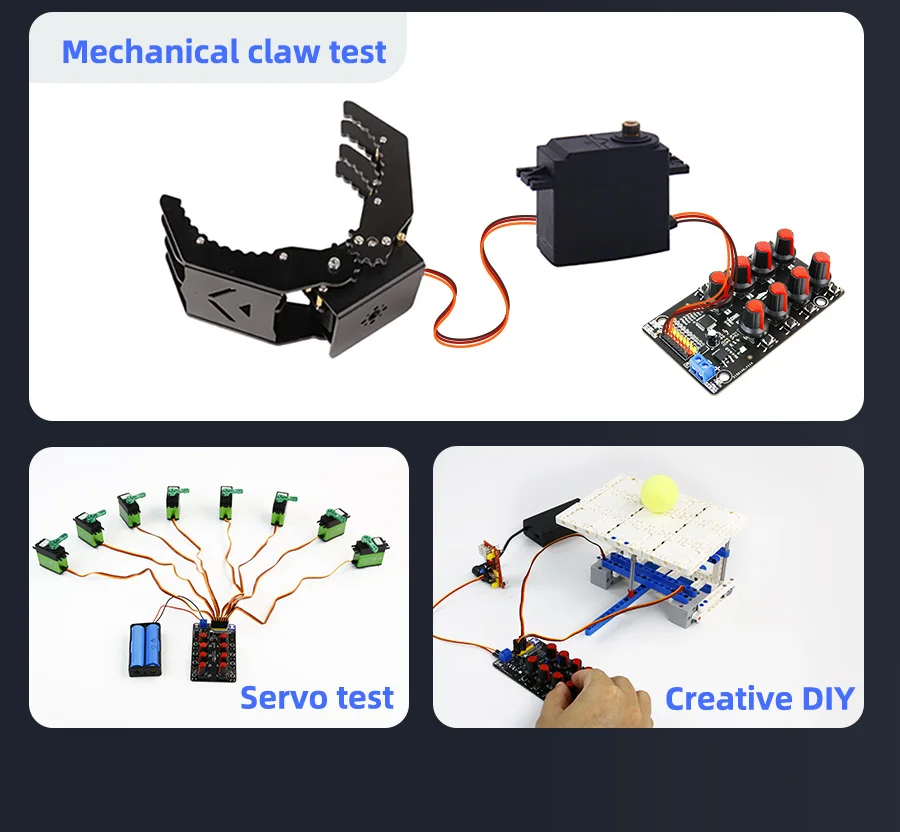 Yahboom 8-Kanal Servo-Antriebs-Debugging-Board Servomotor-Controller Servo-Tester für Roboterarm mit Überstromschutz – Detail 6